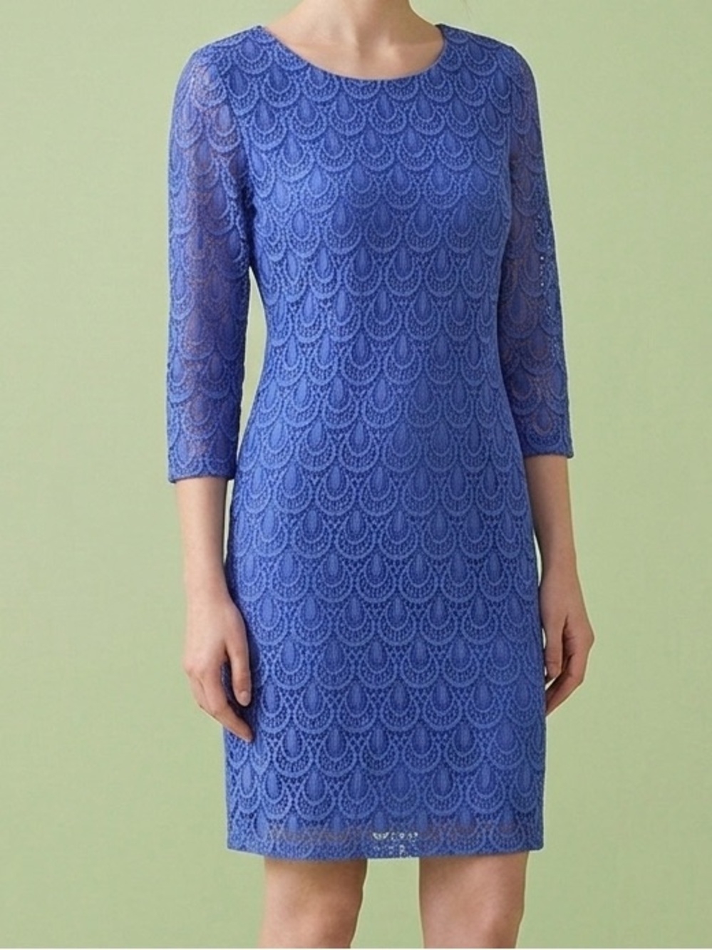 TanJay periwinkle Blue Lace Midi Dress 10p - Picture 2 of 9